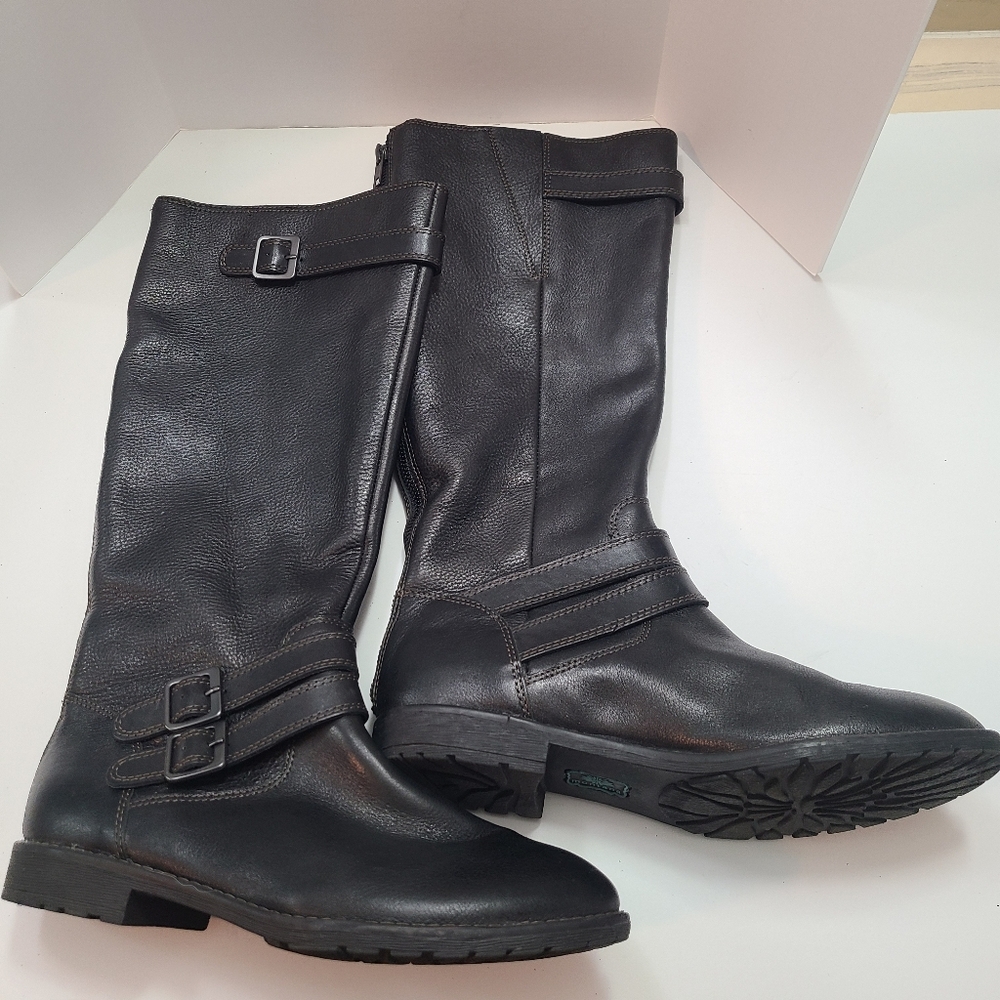 Montana Women's Fashion Trendy Comfort Black Leather Tall Riding Boots Sz 8 M